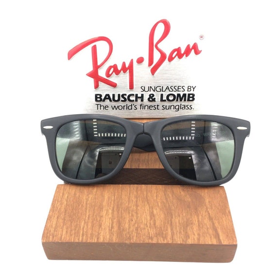 Buy VINTAGE B&L Ray Ban W0670 Black G15 Folding Wayfarer  
