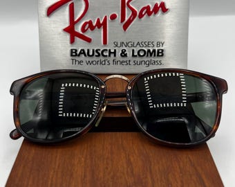 Vintage BL Ray Ban Bausch & Lomb Ambermatic Full Mirror 58mm Aviator w/Case