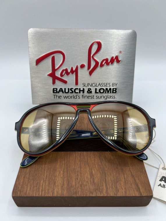 Vintage Ray Ban BL Vagabond L9744 Black Blue Ambe… - image 2