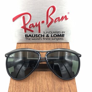 VINTAGE B&L Ray Ban W0641 Full Black G15 Olympian Aviator Sunglasses w/CASE