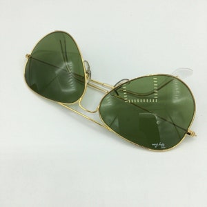 Óculos de sol vintage Ray Ban B&L GREEN RB3 aviador 58mm NOS imagem 9
