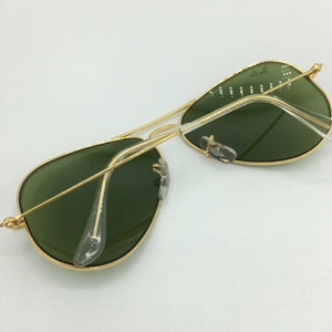 Óculos de sol vintage Ray Ban B&L GREEN RB3 aviador 58mm NOS imagem 8