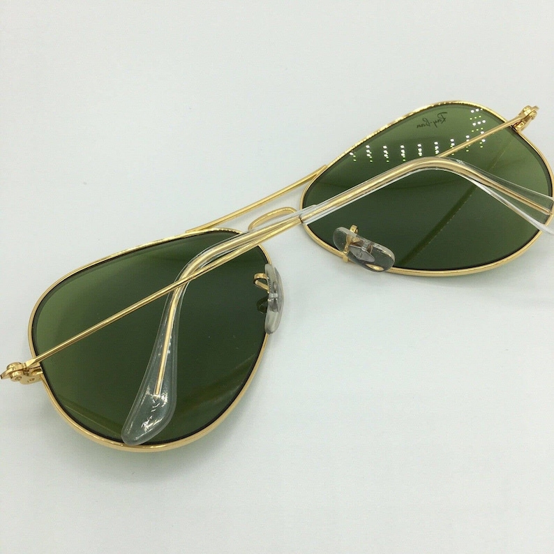 Óculos de sol vintage Ray Ban B&L GREEN RB3 aviador 58mm NOS imagem 8