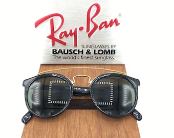 Vintage B&L Ray Ban W0932 GOLD/BLACK G15 Small Gatsby Style 4 Sunglasses NEW