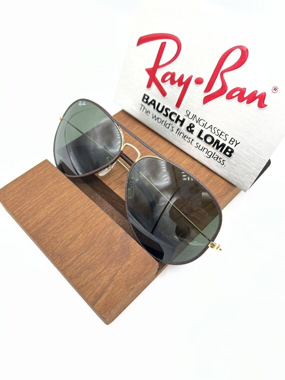 Vintage Ray Ban B&L Brown Leathers Aviators G15 6… - image 6