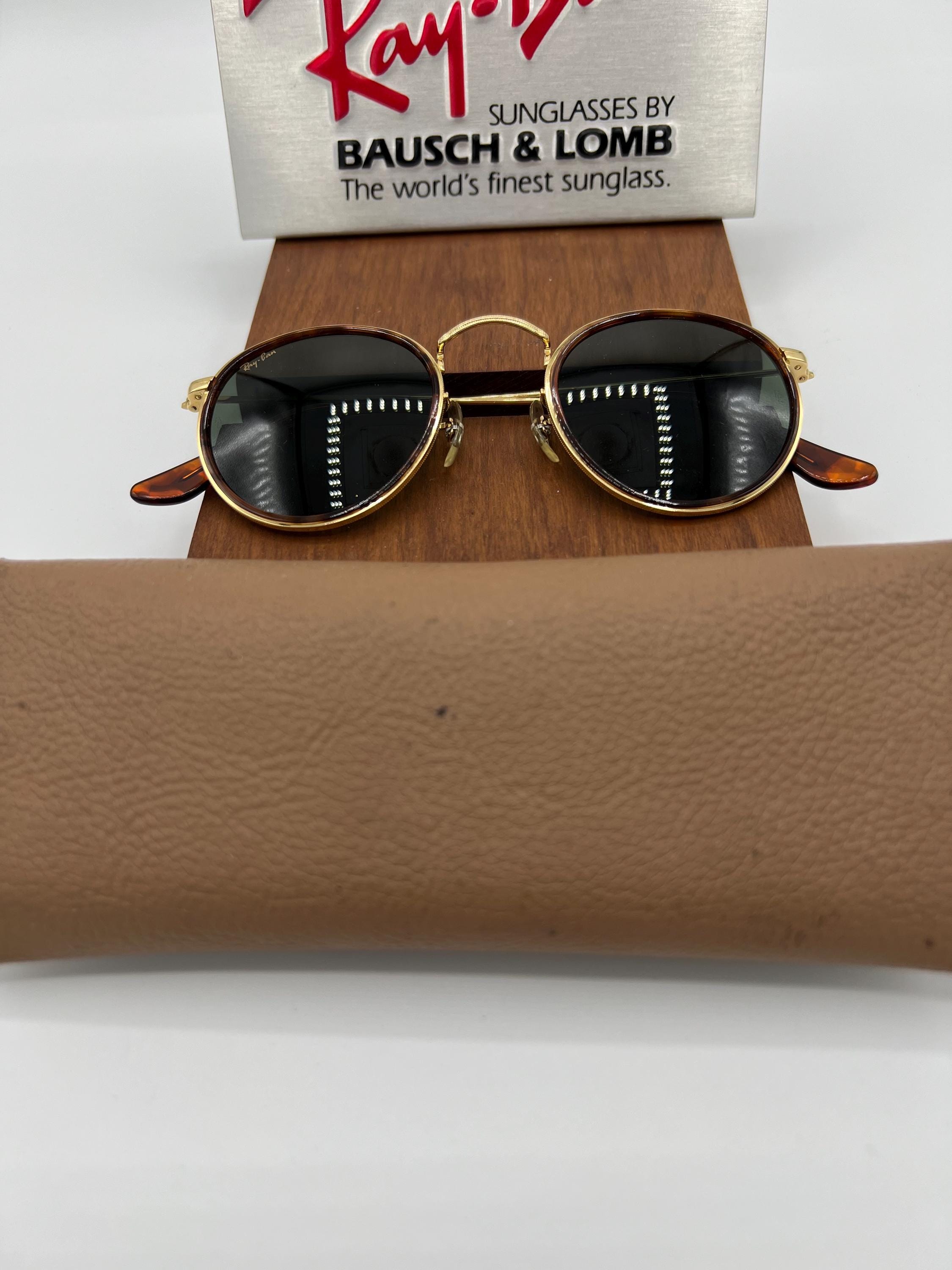 47mm Vintage B&L Ray Ban W1675 Gold Tortoise Aviator Sunglasses 