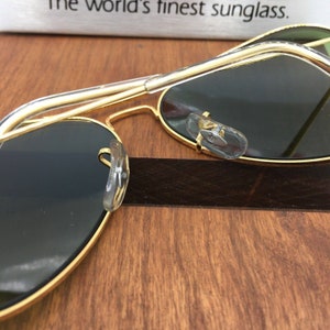 Óculos de sol vintage Ray Ban B&L GREEN RB3 aviador 58mm NOS imagem 6