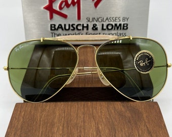 Vintage Ray Ban BL RB3 Green Outdoorsman 58mm New with defect