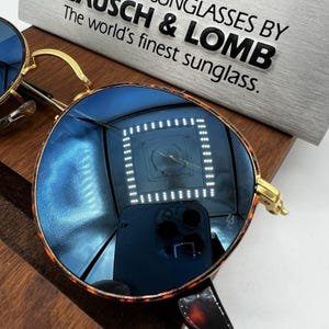 Vintage Ray Ban B & L blau verspiegelte runde Schildkröte 50 mm USA Custom Sonnenbrille Bild 4