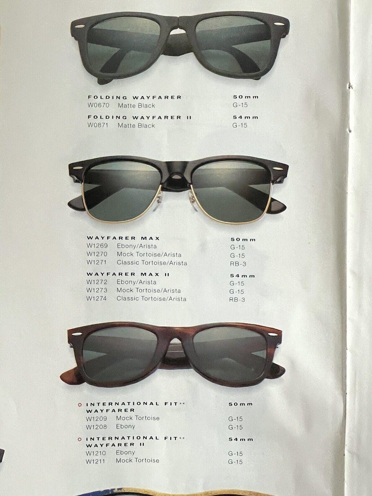 Vintage Ray Ban B&L Wayfarer Max II Ebony W1272 Excellent