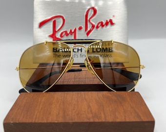 Occhiali da sole vintage Ray Ban B&L Chromax Arista Black Outdoorsman w1663 58 mm