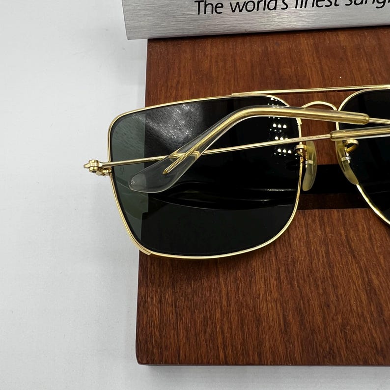 62[]14 mm Vintage B&L Ray Ban W0502 GEP G15 GLASS UV Explorer Aviator Solglasögon bild 9