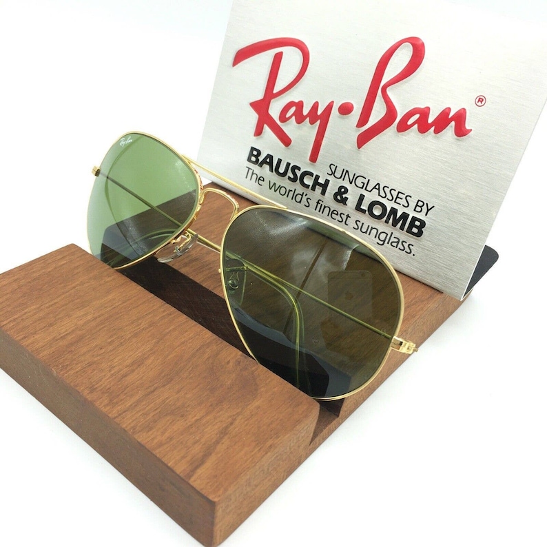 Óculos de sol vintage Ray Ban B&L GREEN RB3 aviador 58mm NOS imagem 3