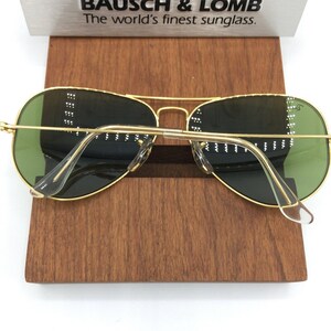 Óculos de sol vintage Ray Ban B&L GREEN RB3 aviador 58mm NOS imagem 7