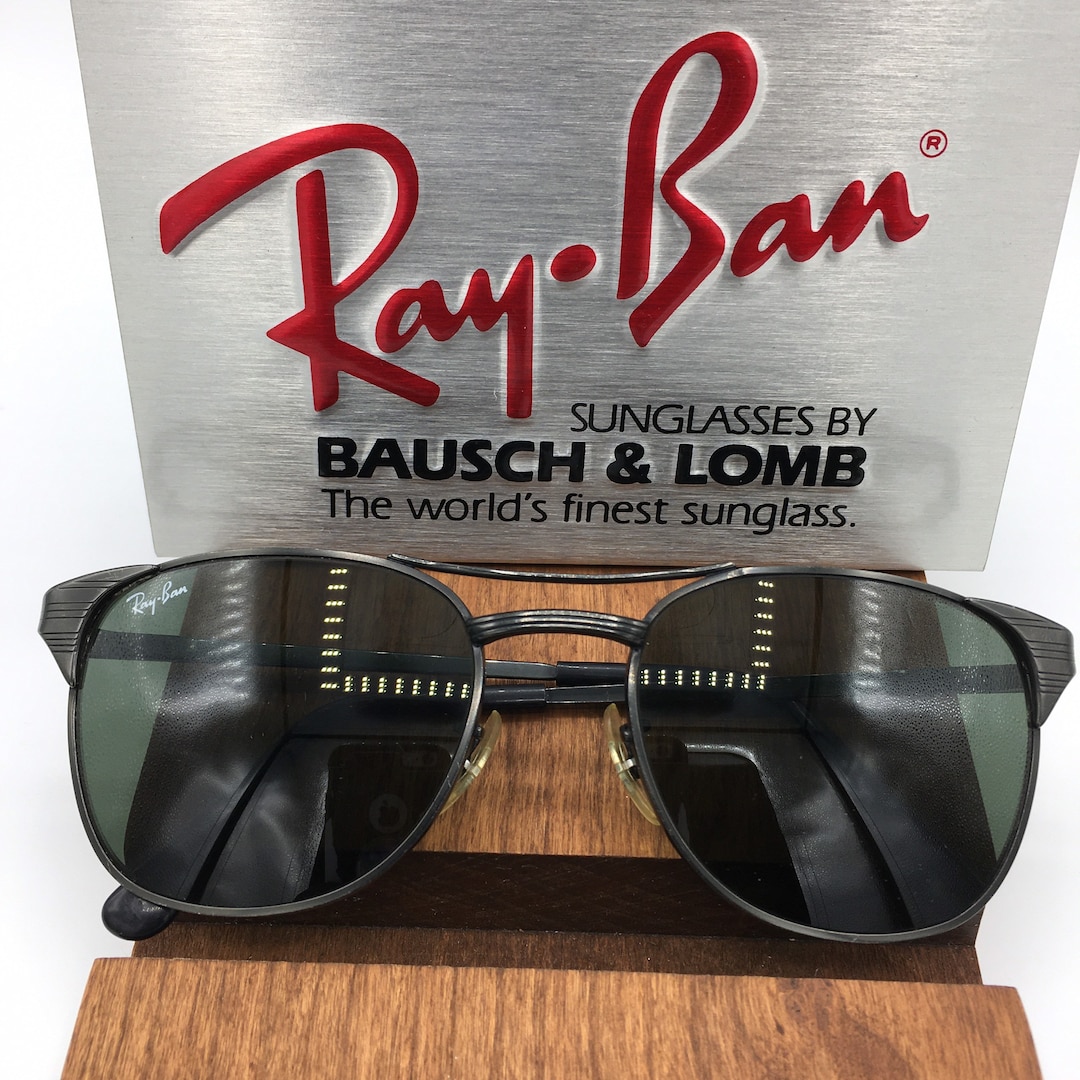 Vintage Ray Ban B&L Black Chrome Signet II W1302 Sunglasses - Etsy