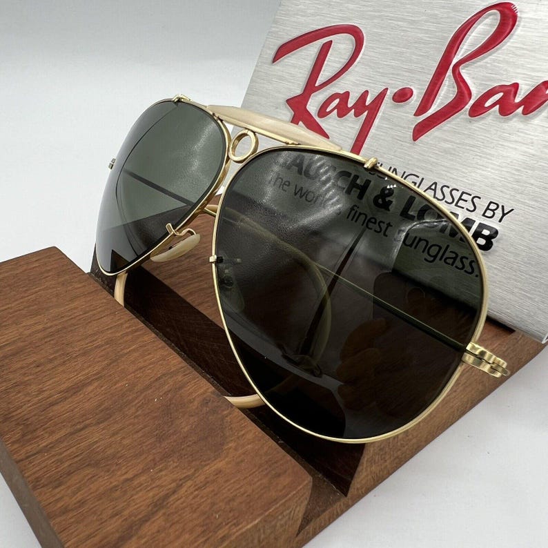 Gafas de sol estilo aviador de tiro con protección UV B&L 1/10 12K GF G15 de 5 mm de la década de 1960 imagen 5