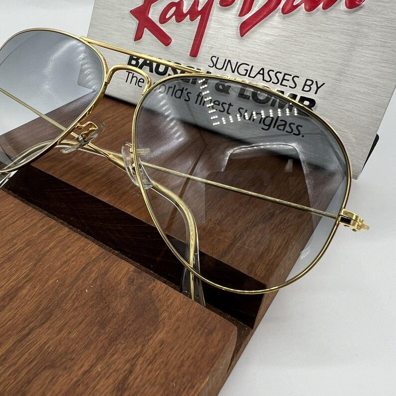 Vintage Ray Ban B&L Aviator Gray UltraGradient Okulary przeciwsłoneczne 58 mm NOS zdjęcie 3