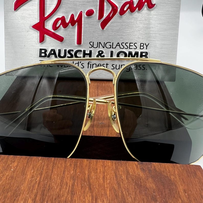 62[]14 mm Vintage B&L Ray Ban W0502 GEP G15 GLASS UV Explorer Aviator Solglasögon bild 8