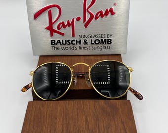 New Vintage B&L Ray Ban Round Metal Gold G-15 49mm W0603