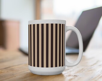 450 g randig keramisk mugg: Minimalistisk modern design