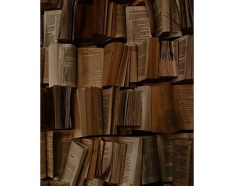 Vintage Open Books Poster Matte Vertical Poster | Library Wall Art
