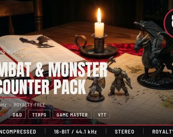 D&D Combat and Monster Sound Effects Pack – 85 WAV Files for Game Masters