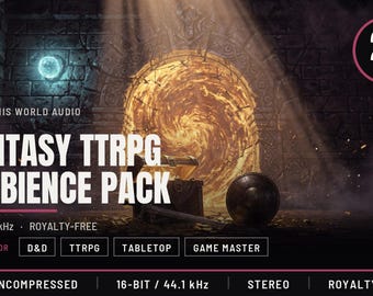 Fantasy TTRPG Ambience Pack - 28 Tavern, Dungeon, Battle Loops for D&D Game Masters