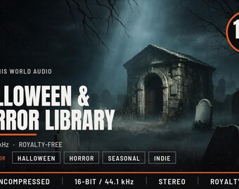 Halloween and Horror Game Sound Effects Library - 150 WAV Files, 7 Sections