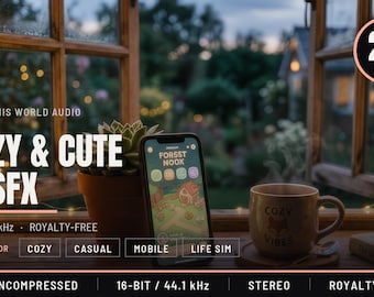 Cozy and Cute UI Sound Effects – 211 Warm WAV Files for Unity, Godot, Unreal