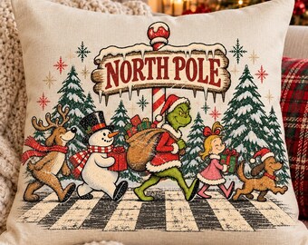 Vintage Green Christmas Character PNG, North Pole Parade Design, Retro Holiday Friends PNG, Distressed Christmas Shirt Png, Trendy Viral Png