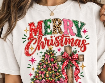 Merry Christmas PNG,Christian Christmas Shirt Png,Christmas Shirt Design,Christmas Tree Png,Christian Png,Digital Download, Trendy Viral Png