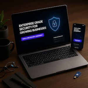 Cybersecurity Website Template | Managed IT Services HTML Site | 5 Page MSP Security Lead Gen | Editable Instant Download