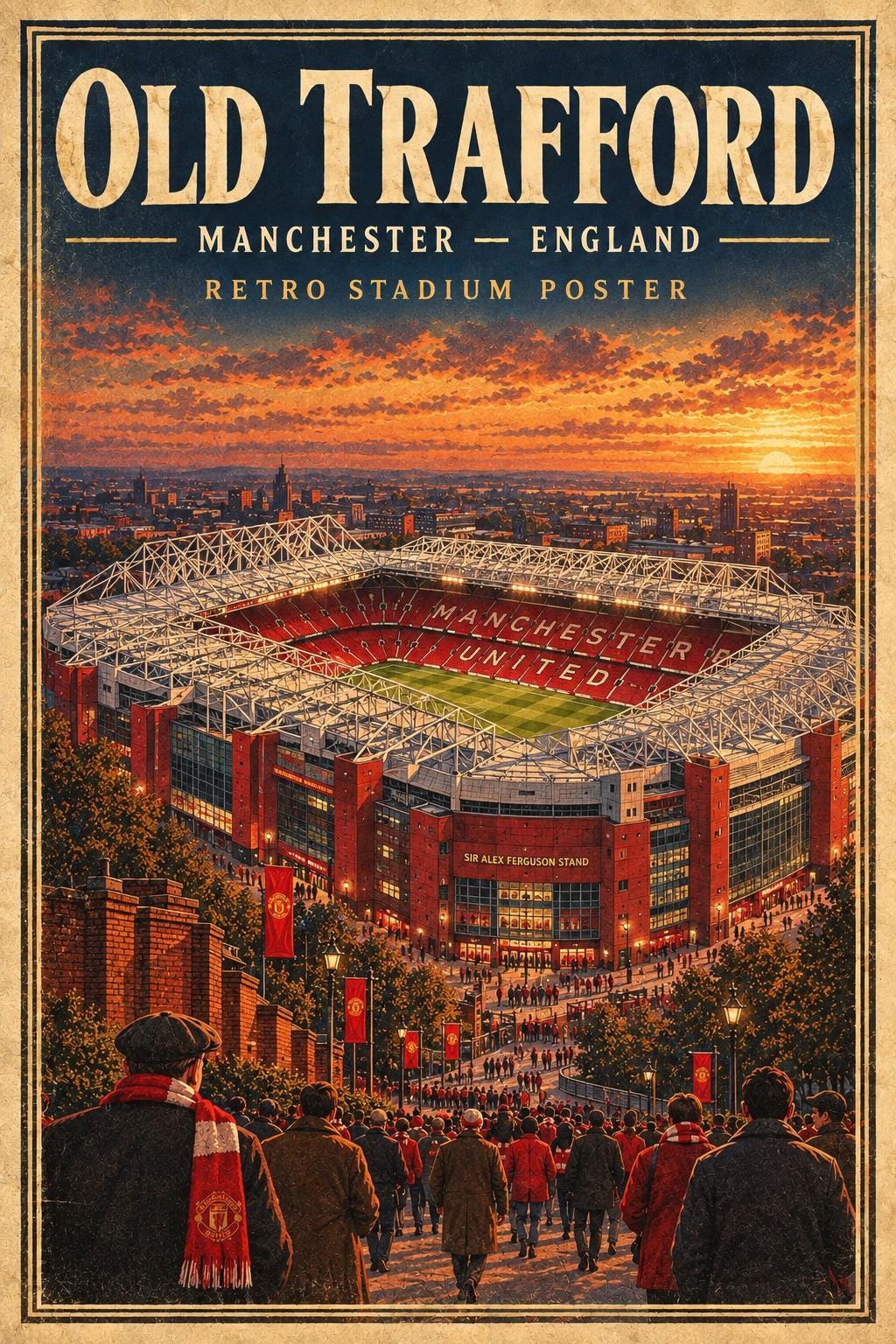Retro Manchester United Poster - Etsy