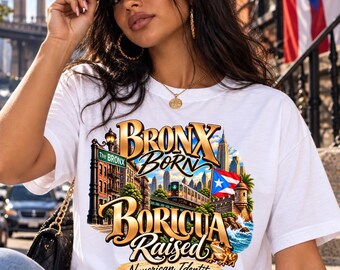 Bronx Born Boricua Raised Nuyorican Identity PNG,