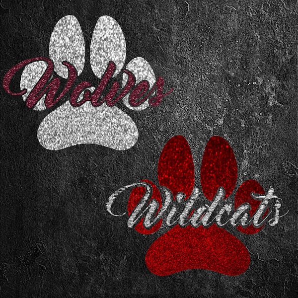 DIY Iron on glitter paw prints personalized
