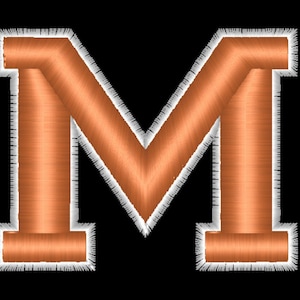 3D, Puffy, M, Embroidery digital download, DST, EMB, and PES