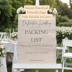 Destination Wedding Packing List Template | Bridal Travel Checklist (Canva Download)