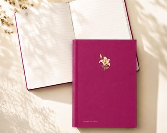Consider The Lilies Magenta Christian Journal with Floral Botanical Artwork, Matte Hardcover