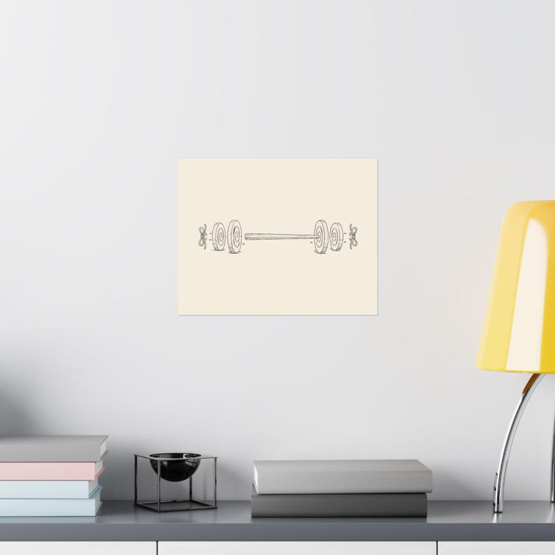 Chopstick Barbell Patent Print, Ramen Gym Art, Workout Poster (10 x 8 Inches) image 16