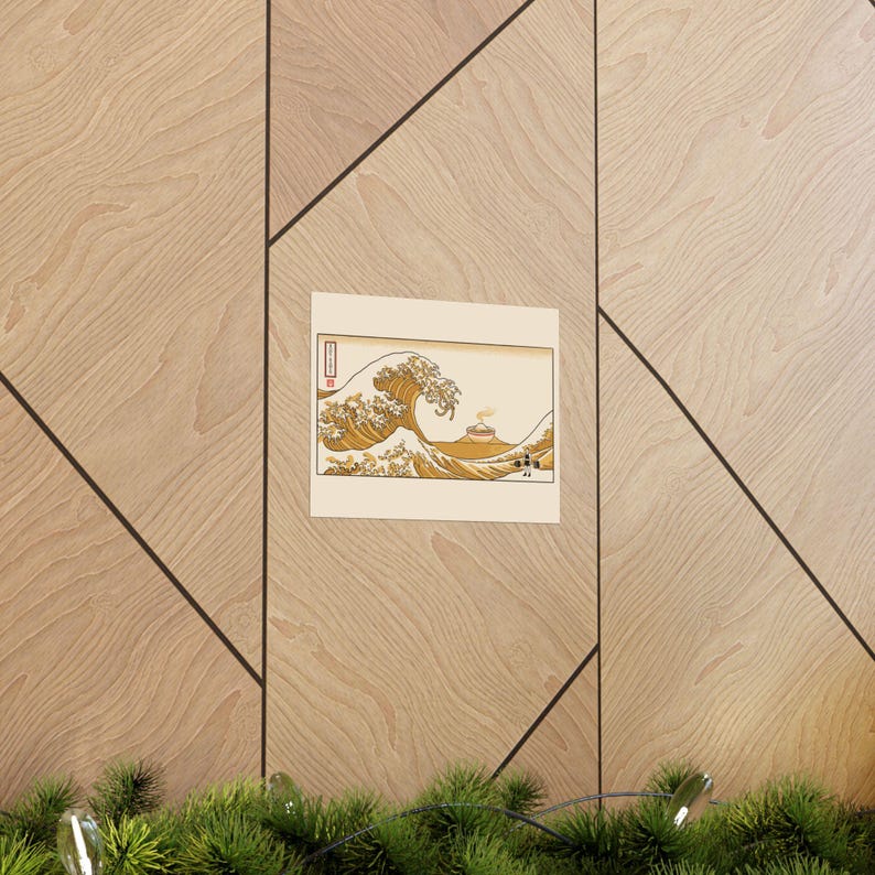 Great Wave Ramen Poster, Hokusai Style Woodblock Art, Mount Fuji Noodle Print image 5