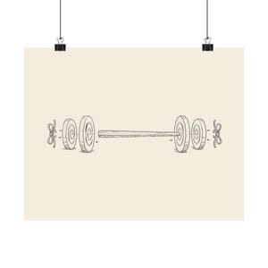 Chopstick Barbell Patent Print, Ramen Gym Art, Workout Poster (10 x 8 Inches) image 9