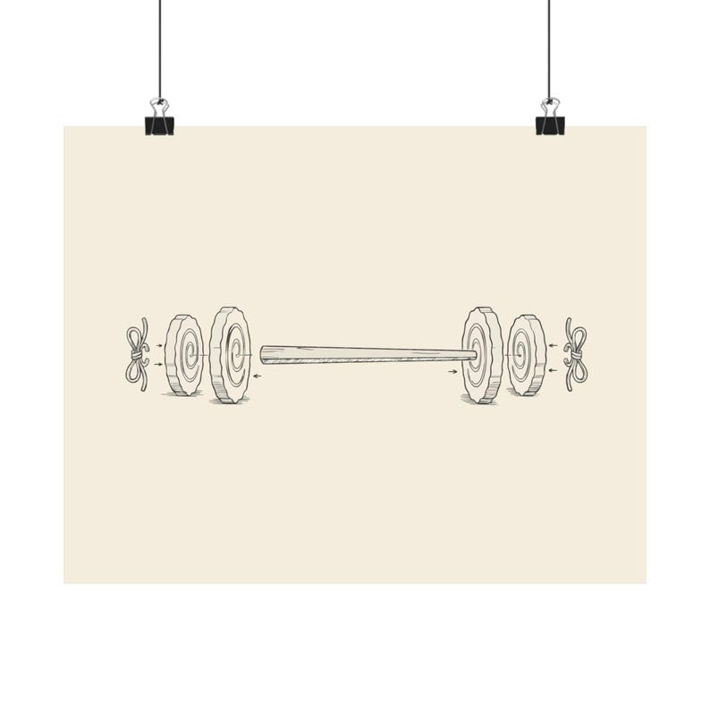 Chopstick Barbell Patent Print, Ramen Gym Art, Workout Poster (10 x 8 Inches) image 9