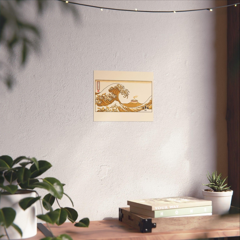 Great Wave Ramen Poster, Hokusai Style Woodblock Art, Mount Fuji Noodle Print image 6