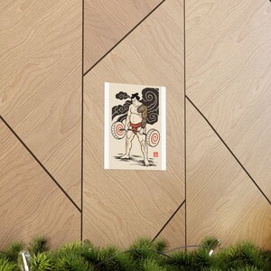 Ramen Sumo Poster, Japanese Woodblock Deadlift Art, Ukiyo-e Gym Print image 13