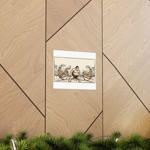 Sumo Deadlift Ramen Poster, Japanese Woodblock Gym Art, Kitchen Print image 5
