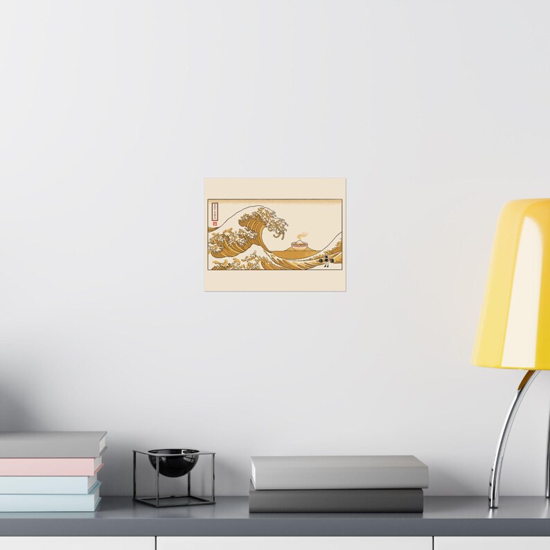 Great Wave Ramen Poster, Hokusai Style Woodblock Art, Mount Fuji Noodle Print image 8