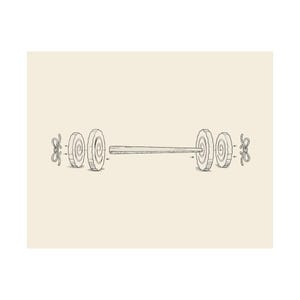 Chopstick Barbell Patent Print, Ramen Gym Art, Workout Poster (10 x 8 Inches) image 18