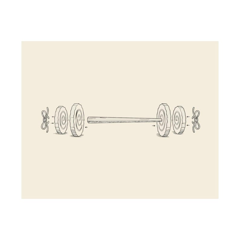 Chopstick Barbell Patent Print, Ramen Gym Art, Workout Poster (10 x 8 Inches) image 18