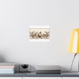 Sumo Deadlift Ramen Poster, Japanese Woodblock Gym Art, Kitchen Print image 8