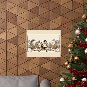 Sumo Deadlift Ramen Poster, Japanese Woodblock Gym Art, Kitchen Print image 20